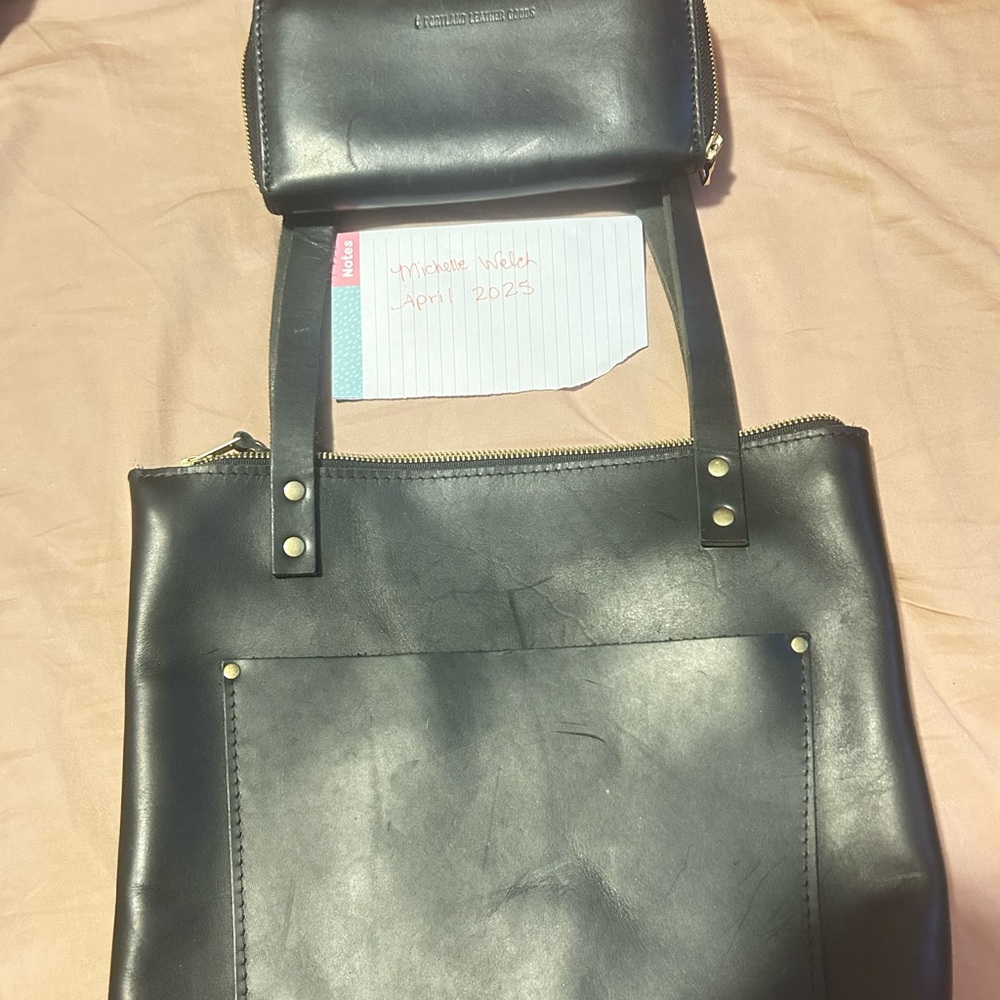 Black Leather Tote Bag
